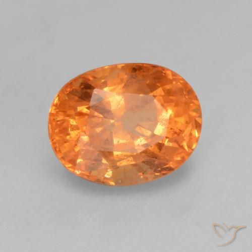 0.83 ct Orange Spessartite Garnet Stone, Natural Spessartite Garnet in Oval Facet Shape for Sale