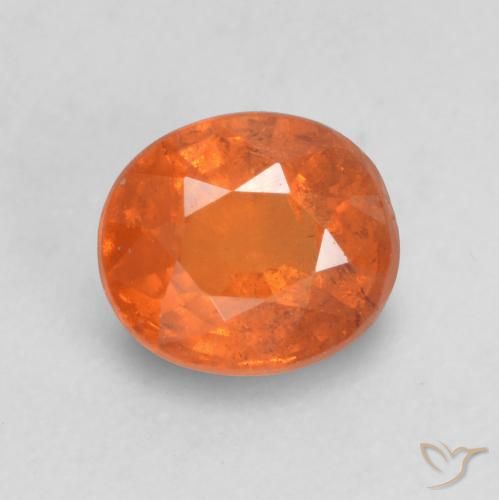 0.74ct Natural Naranja fuego Hilo de espesartita, Ovalada, VS-SI, Photo A
