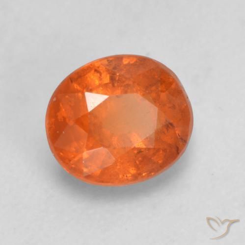 0.74 ct Orange Spessartite Garnet Stone, Natural Spessartite Garnet in Oval Facet Shape for Sale