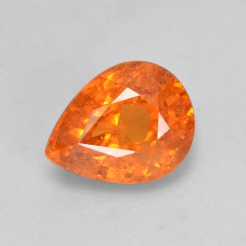 Naranja claro Granate Espesartina Gema - 0.9ct Corte en forma de pera (ID: 536838)