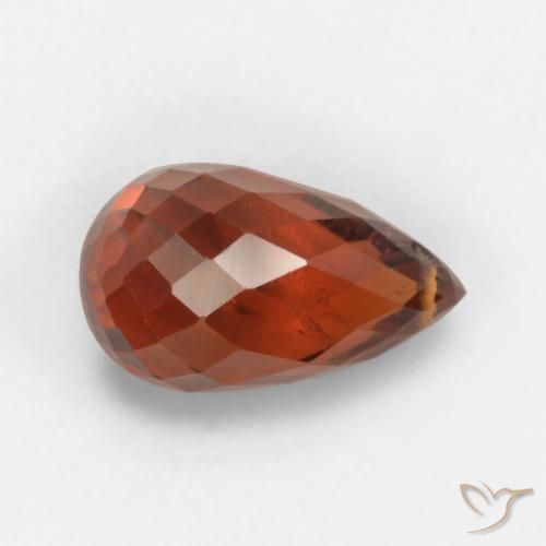 2,82 ct briolette-schliff roter Spessartin-Granat aus Mosambik, Größe 9,5x5,5 mm, natürlicher Edelstein, VS-SI Reinheit, 1 Stück briolette-schliff Spessartin-Granat, Mohs-Härte von 6,5 - 7,5 Geeignet für den täglichen Gebrauch im Schmuck , Photo A