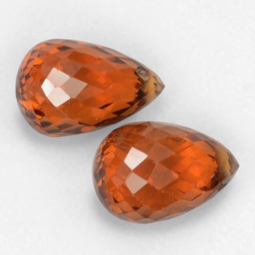 Medium Red Spessartite Garnet Gem - 1.2ct Briolette with Hole (ID: 536847)