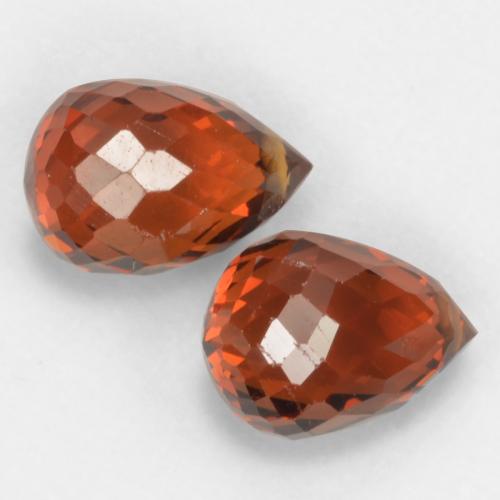 Deep Amber Red Granato spessartite Gem - 1.2ct Taglio briolette con foro (ID: 536849)