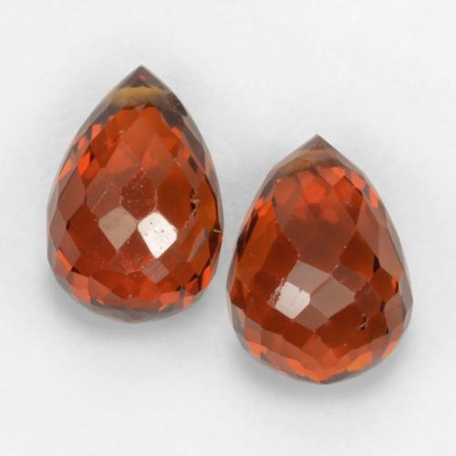 2.30 ctw Red Spessartite Garnet Stones, Natural Spessartite Garnet in Briolette with Hole Shape for Sale
