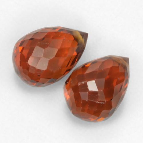 Spessartite Garnet Gemstones in 6.4 x 4.3 mm Size for Sale, Spessartite Garnet Stones in Deep Amber Red Color