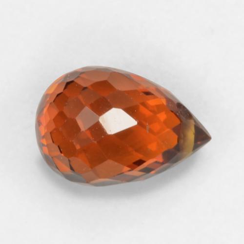 Rojo ámbar oscuro Granate Espesartina Gema - 1.2ct Corte Briolette con Agujero (ID: 536850)