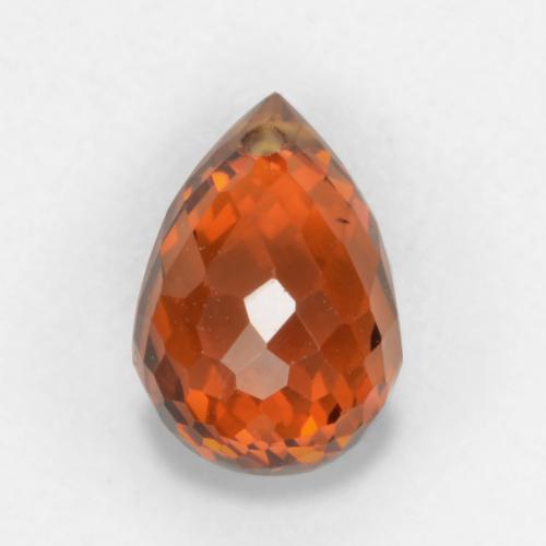 1.18 ct Red Spessartite Garnet Stone, Natural Spessartite Garnet in Briolette with Hole Shape for Sale
