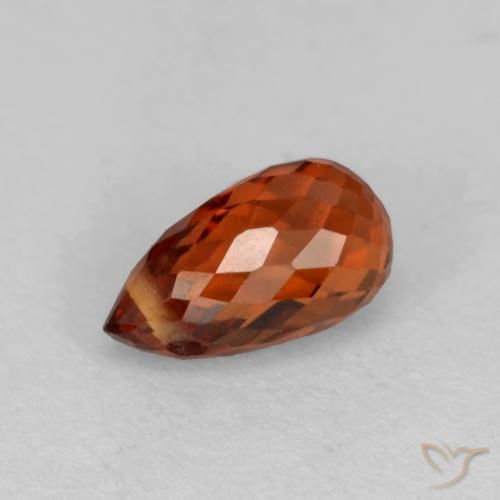 0.93 ct Red Spessartite Garnet Stone, Natural Spessartite Garnet in Briolette with Hole Shape for Sale