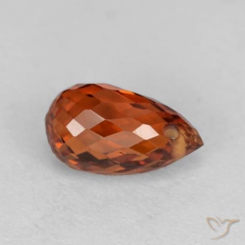 Spessartite Garnet Gemstone in 6.6 x 3.8 mm Size for Sale, Spessartite Garnet Stone in Deep Amber Red Color