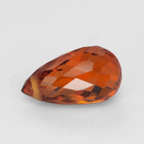 1.04 ct Red Spessartite Garnet Stone, Natural Spessartite Garnet in Briolette with Hole Shape for Sale