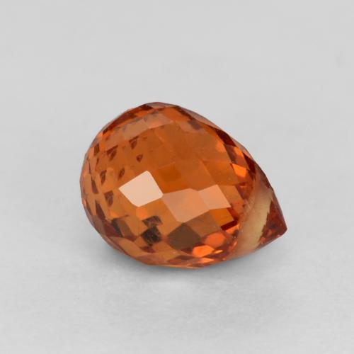 Grenat Spessartite Rouge briolette with hole du Mozambique, 5,9mm, poids de 1,12 ct, pierre gemme naturelle Non traité de pureté VS, 1 pièce Grenat Spessartite, couleur Rouge ambré profond, dureté Mohs de 6.5 à 7.5 convient aux bijoux de tous les jours, pierre de sagesse, Photo A