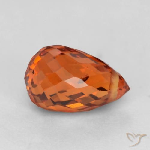 Spessartite Garnet Gemstone in 6.9 x 4.2 mm Size for Sale, Spessartite Garnet Stone in Amber Orange Color