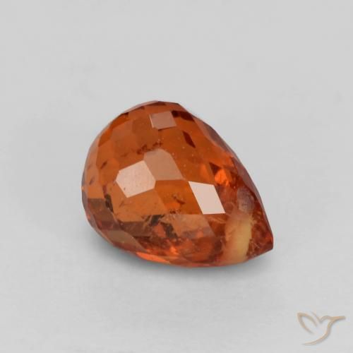 Grenat Spessartite Rouge ambré profond Briolette 0,97 ct du Mozambique, Dimension 5,7x4,2 mm, Pierre gemme naturelle Non traité, pureté vs-si, 1 pièce Grenat Spessartite briolette with hole, dureté de Mohs de 6.5 à 7.5 convient aux bijoux de tous les jours, pierre de sagesse, Photo A