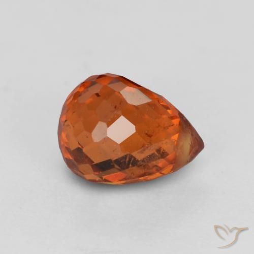 Spessartite Garnet Gemstone in 5.7 x 4.2 mm Size for Sale, Spessartite Garnet Stone in Deep Amber Red Color
