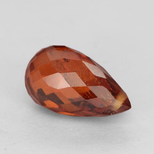 Rojo medio Granate Espesartina Gema - 1.2ct Corte Briolette con Agujero (ID: 536860)