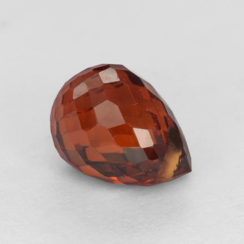 Rouge groseille Grenat Spessartite gemme - 1.2ct Briolette avec un trou (ID: 536862)