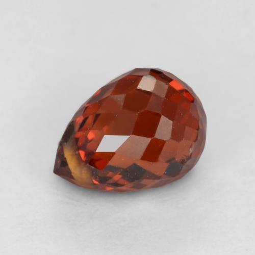 1.23 ct Red Spessartite Garnet Stone, Natural Spessartite Garnet in Briolette with Hole Shape for Sale