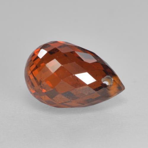 1.91 ct Orange Spessartite Garnet Stone, Natural Spessartite Garnet in Briolette with Hole Shape for Sale
