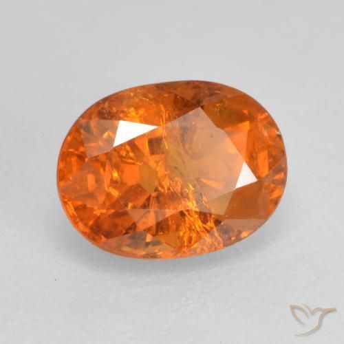 0.97 ct Orange Spessartite Garnet Stone, Natural Spessartite Garnet in Oval Facet Shape for Sale