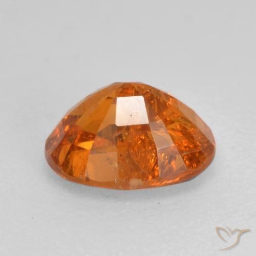 Spessartite Garnet Gemstone in 6.3 x 4.8 mm Size for Sale, Spessartite Garnet Stone in Medium Orange Color