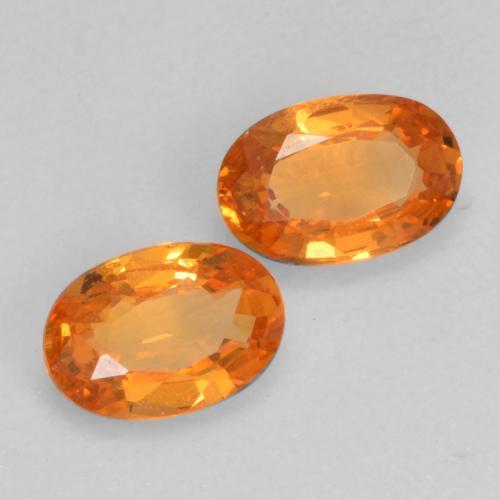 0.93 ctw Orange Spessartite Garnet Stones, Natural Spessartite Garnet in Oval Facet Shape for Sale