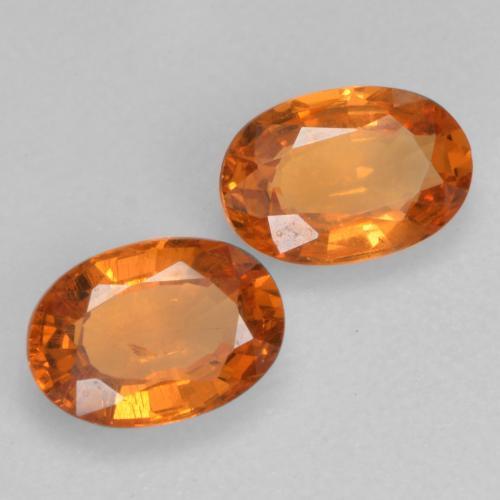 1.10 ctw Orange Spessartite Garnet Stones, Natural Spessartite Garnet in Oval Facet Shape for Sale