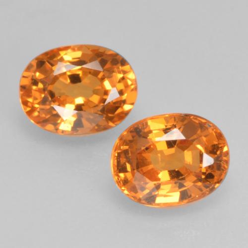 红橙色 锰铝榴石 Gem - 0.6ct 椭圆形切面 (ID: 536872)