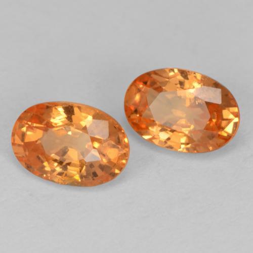 1.36 ctw Orange Spessartite Garnet Stones, Natural Spessartite Garnet in Oval Facet Shape for Sale
