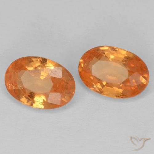 1.22 ctw Orange Spessartite Garnet Stones, Natural Spessartite Garnet in Oval Facet Shape for Sale