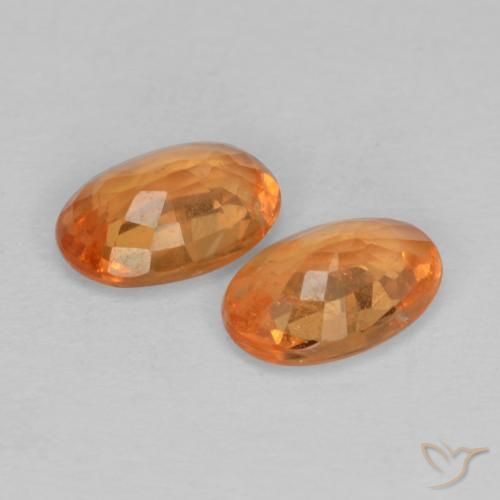 Spessartite Garnet Gemstones in 6 x 4 mm (calibrated) Size for Sale, Spessartite Garnet Stones in Amber Orange Color