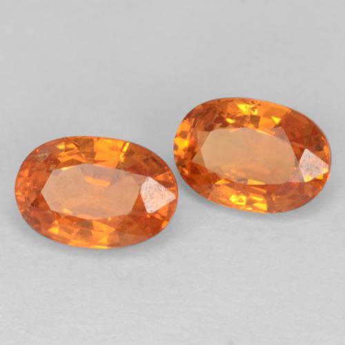 1.42 ctw Orange Spessartite Garnet Stones, Natural Spessartite Garnet in Oval Facet Shape for Sale