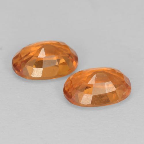 Spessartite Garnet Gemstones in 6 x 4 mm (calibrated) Size for Sale, Spessartite Garnet Stones in Amber Orange Color