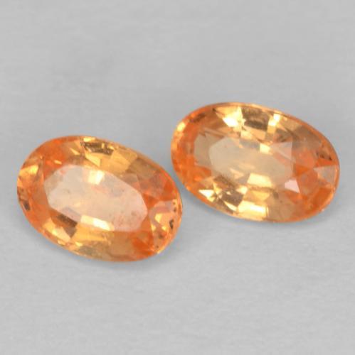 0.64 ctw Orange Spessartite Garnet Stones, Natural Spessartite Garnet in Oval Facet Shape for Sale