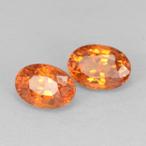 0.95 ctw Orange Spessartite Garnet Stones, Natural Spessartite Garnet in Oval Facet Shape for Sale