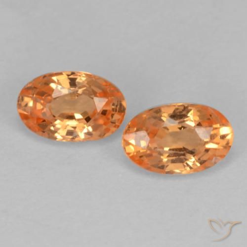 0.8 ct Orange Spessartite Garnet, 5.1 x 3.3 mm Oval Cut From Mozambique, Photo A