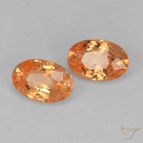 0.80 ctw Orange Spessartite Garnet Stones, Natural Spessartite Garnet in Oval Facet Shape for Sale