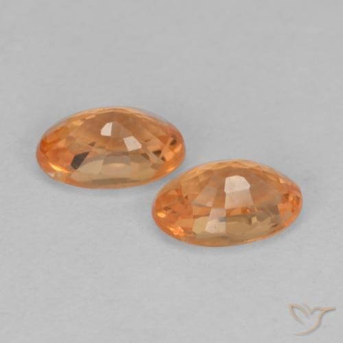 Spessartite Garnet Gemstones in 5.1 x 3.3 mm Size for Sale, Spessartite Garnet Stones in Bright Orange Color