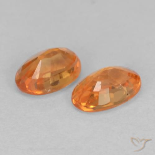Spessartite Garnet Gemstones in 4.9 x 3.2 mm Size for Sale, Spessartite Garnet Stones in Bright Orange Color