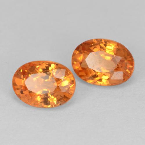 1.29 ctw Orange Spessartite Garnet Stones, Natural Spessartite Garnet in Oval Facet Shape for Sale