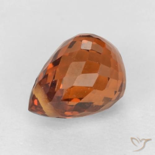 1.29ct Natural Reddish Orange Spessartite Garnet, Briolette, VS