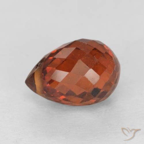 Grenat Spessartite Briolette en damier des États-Unis 1,52 ct, dimension 6,9x4,8 mm, pureté vs-si, pierre gemme naturelle Non traité, 1 pièce Grenat Spessartite de couleur Rouge feu, dureté Mohs de 6.5 à 7.5 convient aux bijoux de tous les jours, pierre de sagesse, Photo A