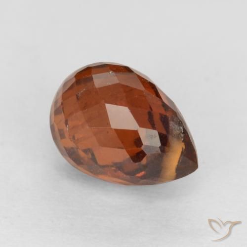 1.52 ct Red Spessartite Garnet Stone, Natural Spessartite Garnet in Briolette with Hole Shape for Sale