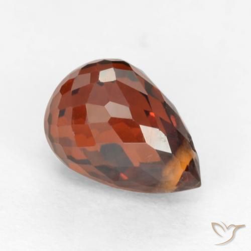 Темно-оранжево-красный Гранат Спессарит Камень - 1.4ct Бриолет с Отверстием (ID: 536955)