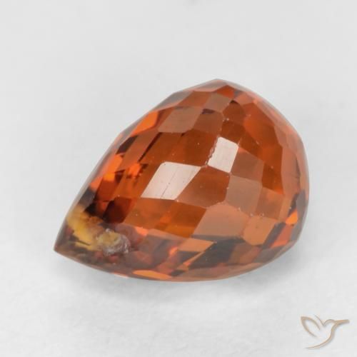 1.72ct Orange Spessartite Garnet Gemstone | Briolette | 7.2 mm | GemSelect
