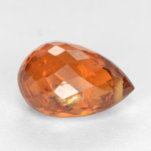 1.89 ct Orange Spessartite Garnet Stone, Natural Spessartite Garnet in Briolette with Hole Shape for Sale