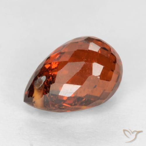 Spessartite Garnet Gemstone in 7.5 x 5 mm Size for Sale, Spessartite Garnet Stone in Dark Orange Red Color