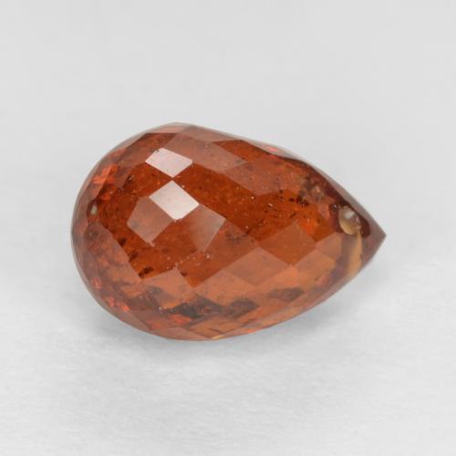 2.14 ct Orange Spessartite Garnet Stone, Natural Spessartite Garnet in Briolette with Hole Shape for Sale