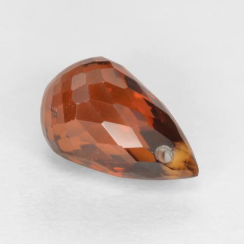 Rouge feu Grenat Spessartite gemme - 1.3ct Briolette avec un trou (ID: 536962)