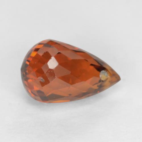 1.33 ct Red Spessartite Garnet Stone, Natural Spessartite Garnet in Briolette with Hole Shape for Sale