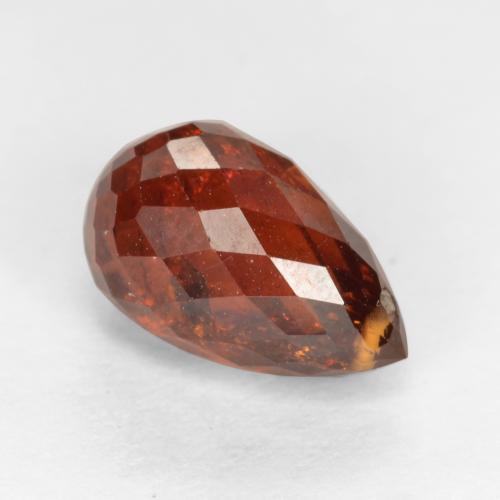 Deep Orange Red Spessartite Garnet Gem - 2.9ct Briolette with Hole (ID: 536963)